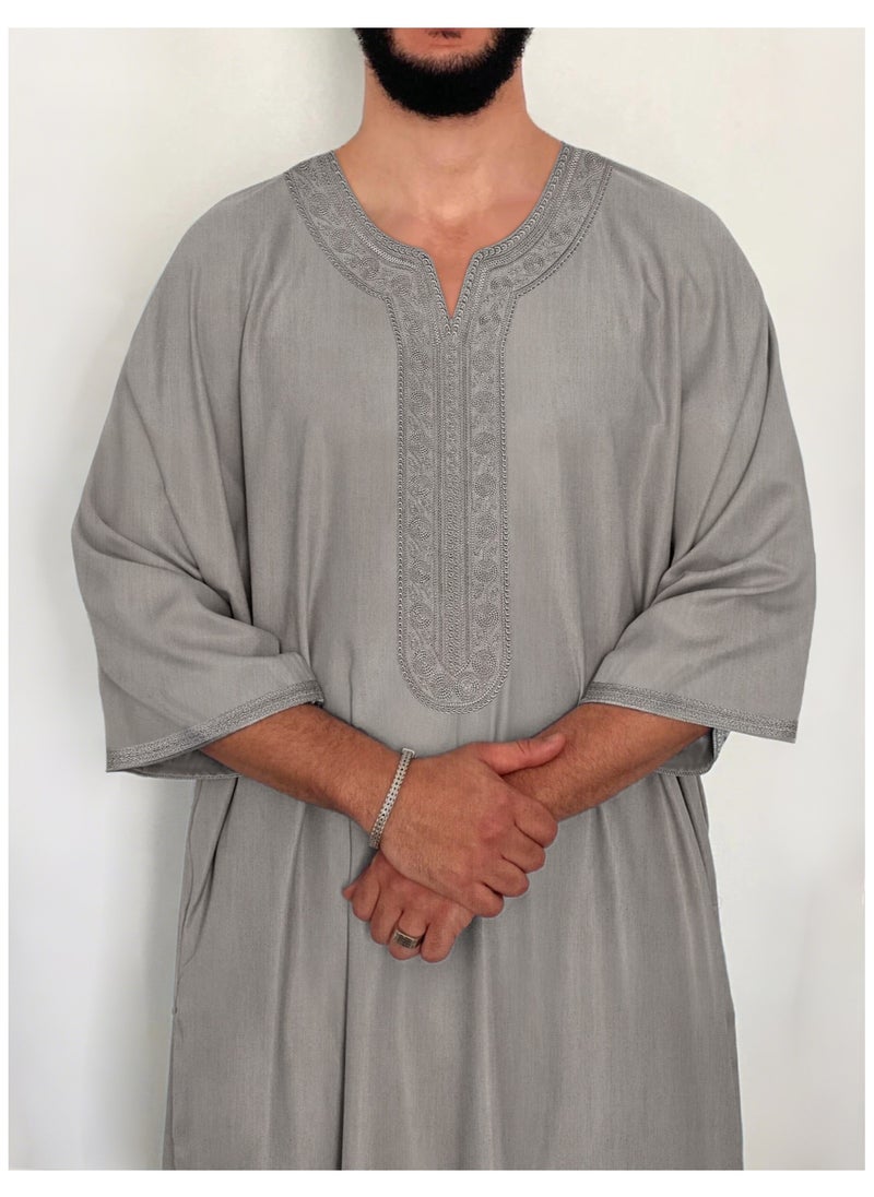 xozgdovg - Long-sleeved embroidered national men's robes with high quality pockets - Image 1