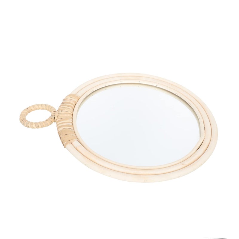 Hand Woven Wicker Wall Mirror For Bedroom Bathroom Decor - Image 2