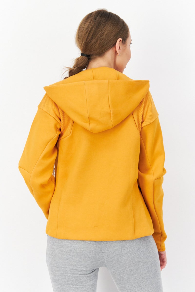 Adidas ملابس رياضية نسائية بأكمام طويلة للياقة البدنية، برتقالي - Image 3