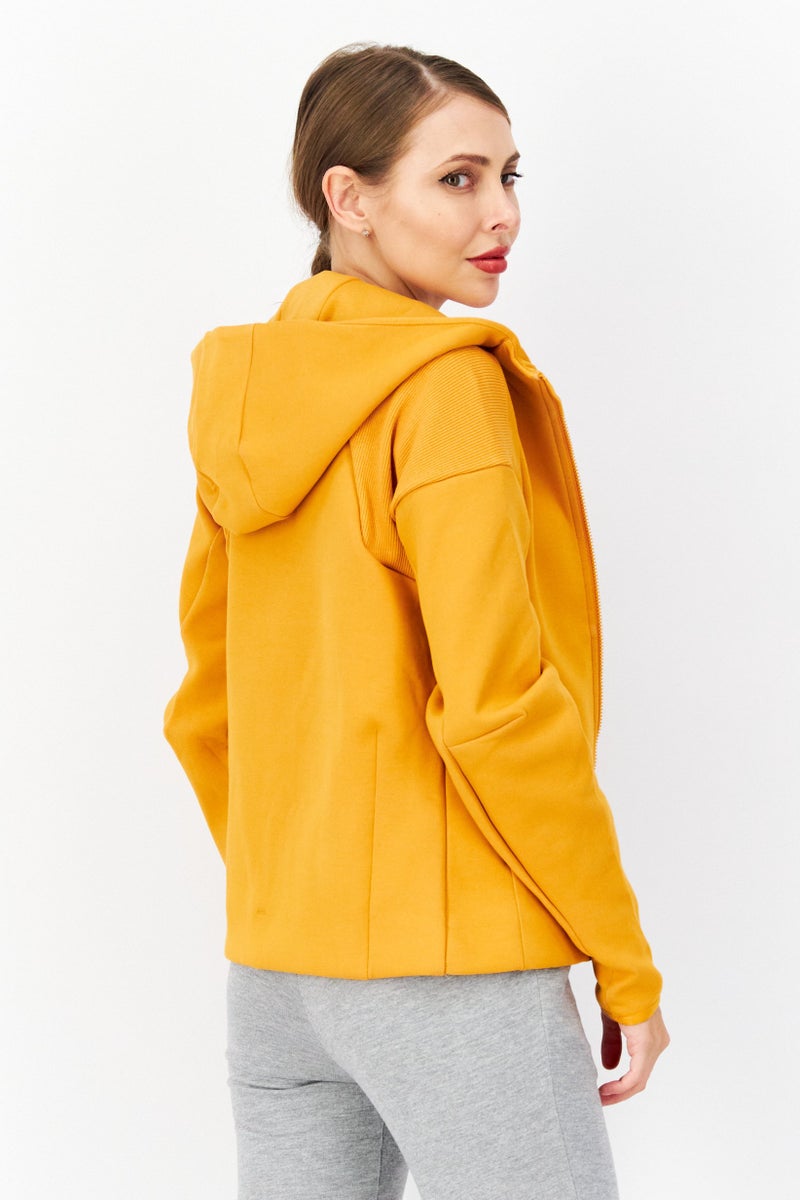 Adidas ملابس رياضية نسائية بأكمام طويلة للياقة البدنية، برتقالي - Image 2