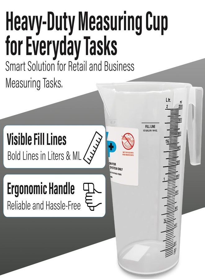 WIPESPLUS Measuring Cup Multi-Task Wipes Measuring Cup, 64 Ounces for Supermarkets, Retail, and Business, Plastic - Image 3