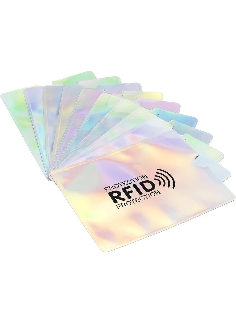 PATIKIL PATIKIL RFID Blocking Passport Sleeves with Pattern 10 Pack AntiTheft Identity Protector for NFC Wallet Travel Laser  - Image 1