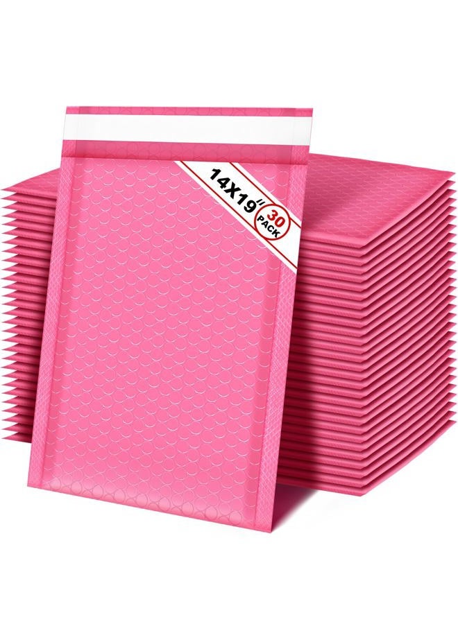 Henoyso 30 Pcs 14 x 19 Inches Bubble Mailers Resealable Padded Envelopes Waterproof Shipping Envelopes Bubble Envelopes for Mailing Packaging Small Business (Pink) - Image 1