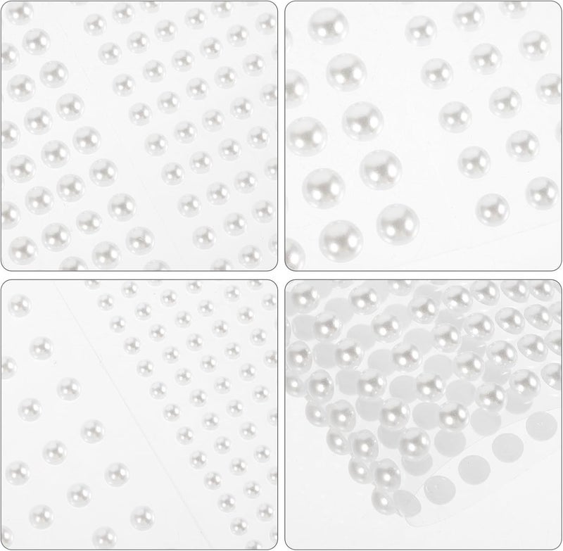 OSALADI 12pcs Self-Adhesive Pearl Stickers Decorative Craft Pearls for Scrapbooking and Face Makeup for DIY Art Projects and Party Decor - Image 3