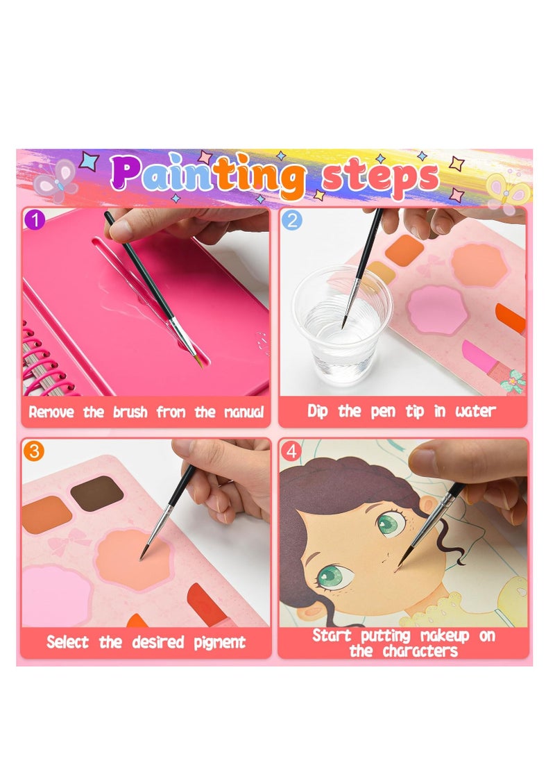 SYOSI - Poke Art DIY Toys for Girls, Warmyard Childhood Infinite Dream Hand-Painted Poke Art 3D Cartoon Change Dress Educational Toys Pocket Watercolor Painting Book Poke Fun Painting for Kids - Image 1