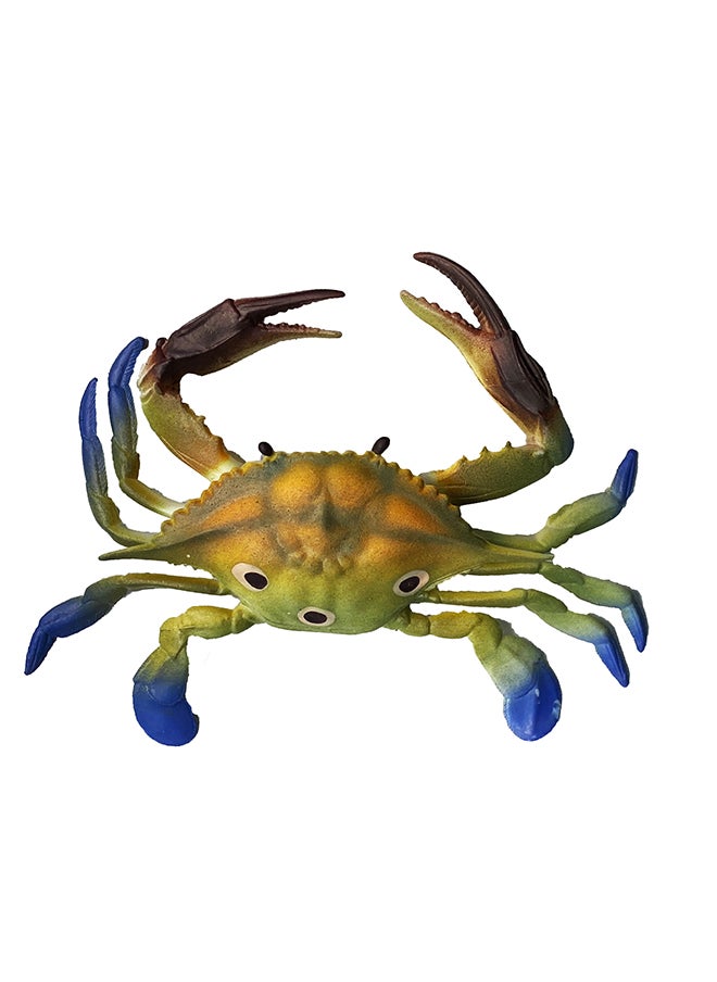 Galaxy Toys - Galaxy Toys Crab - Realistic Greenish-Yellow Crab Toy with Blue-Tipped Appendages - Image 1