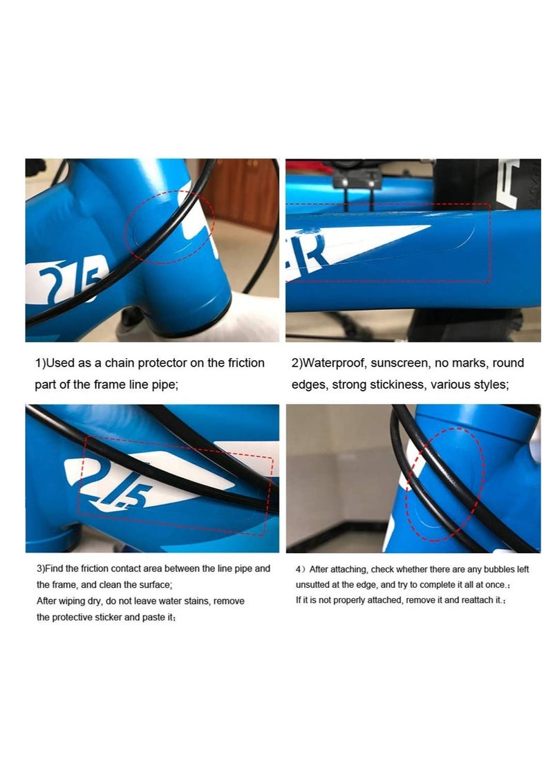 SYOSI Disposable Bicycle Chainstay Frame Protectors Stickers Lables Tape Kit Waterproof Self-Adhesive Bike Chain Protection Frame Guard Pads Decal for Sports Bikes Chain 3PCS  - Image 3