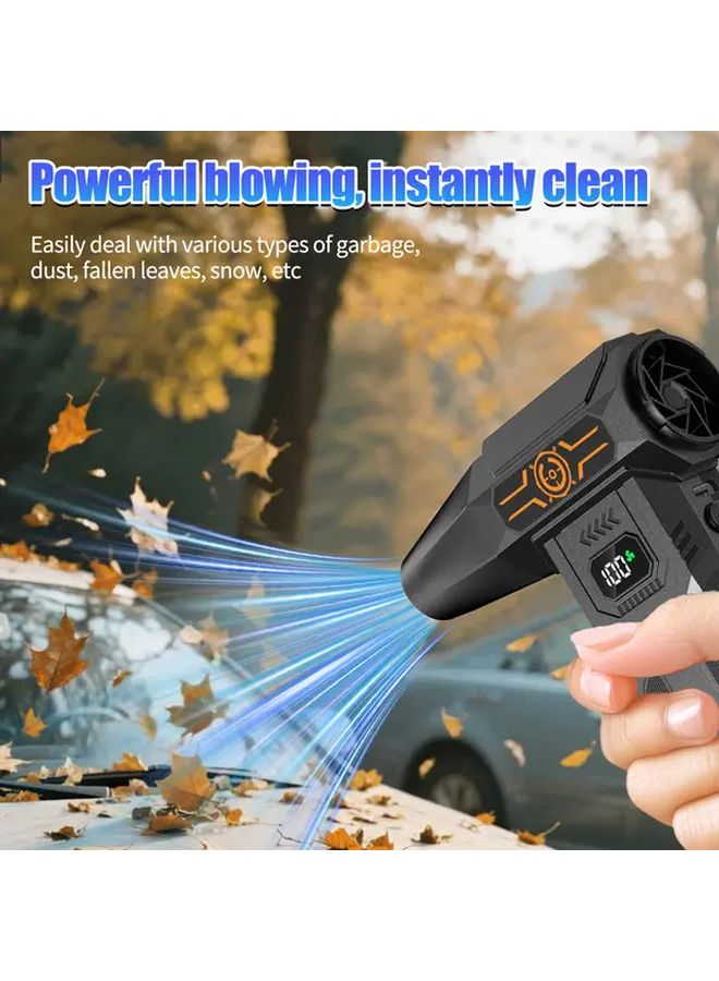 Black Mini Storm Turbine Fan High Speed Turbo Blower For Car Workshop Camping - Image 3
