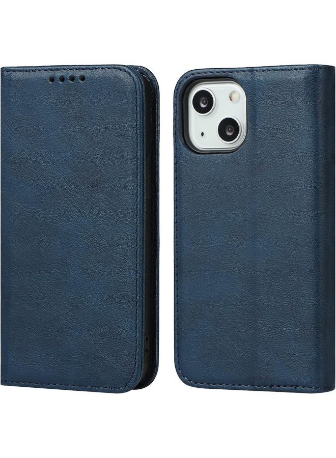 For IPhone 13 Wallet Case With Card Holder PU Leather Magnetic Case Kickstand Feature Shockproof Protective Flip Cover Case For IPhone 13 - Blue - Image 1