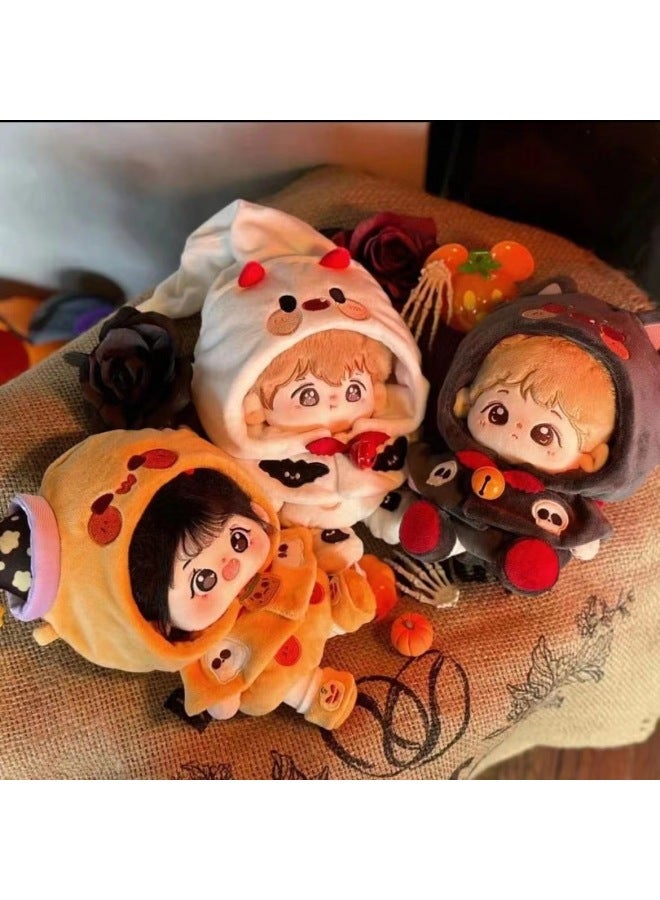 Hoodie 20cm Baby Clothes Cotton Doll Plush Coat Plush Doll Pajamas Full Set Cheap-Specifications:Suitable For 20cm Cotton Dolls-Color: Doll Clothes (black) - Image 2