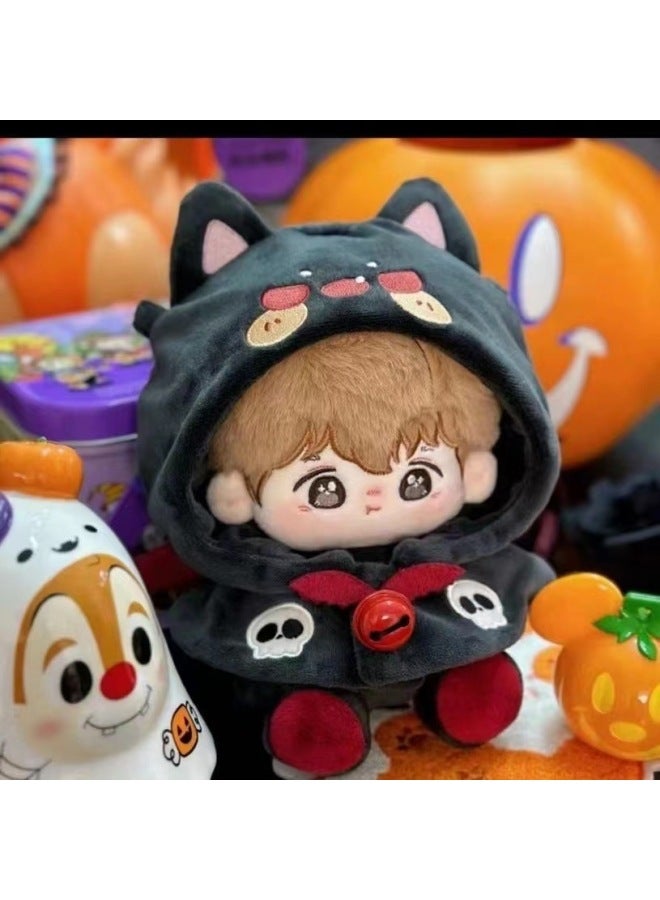 Hoodie 20cm Baby Clothes Cotton Doll Plush Coat Plush Doll Pajamas Full Set Cheap-Specifications:Suitable For 20cm Cotton Dolls-Color: Doll Clothes (black) - Image 3