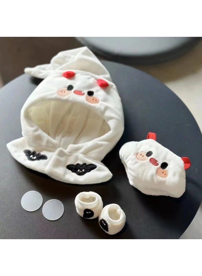 Hoodie 20cm Baby Clothes Cotton Doll Plush Coat Plush Doll Pajamas Full Set Cheap-Specifications:Suitable For 20cm Cotton Dolls-Color: Doll Clothes (black) - Image 4