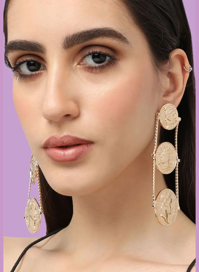 SOHI Gold Plated Designer Party Drop Earring For Women