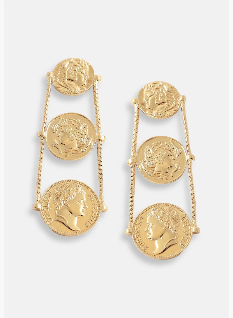 SOHI Gold Plated Designer Party Drop Earring For Women