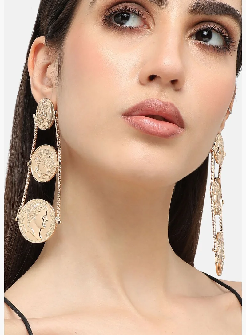 SOHI Gold Plated Designer Party Drop Earring For Women