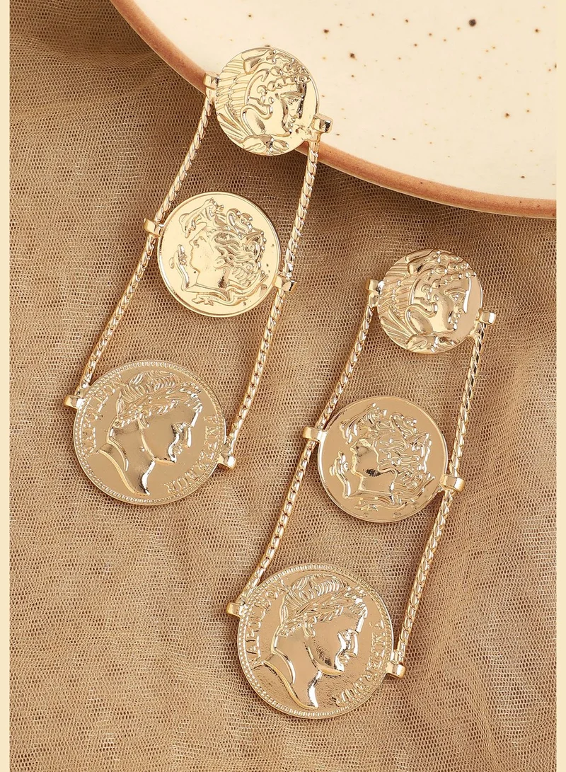 SOHI Gold Plated Designer Party Drop Earring For Women