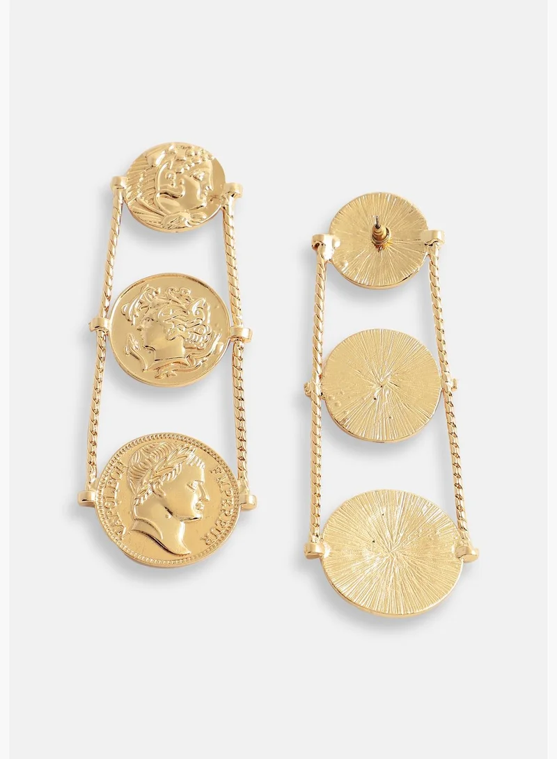 SOHI Gold Plated Designer Party Drop Earring For Women