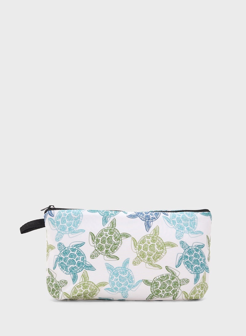 Ginger Turtle Print Cosmetic Bag - Image 2