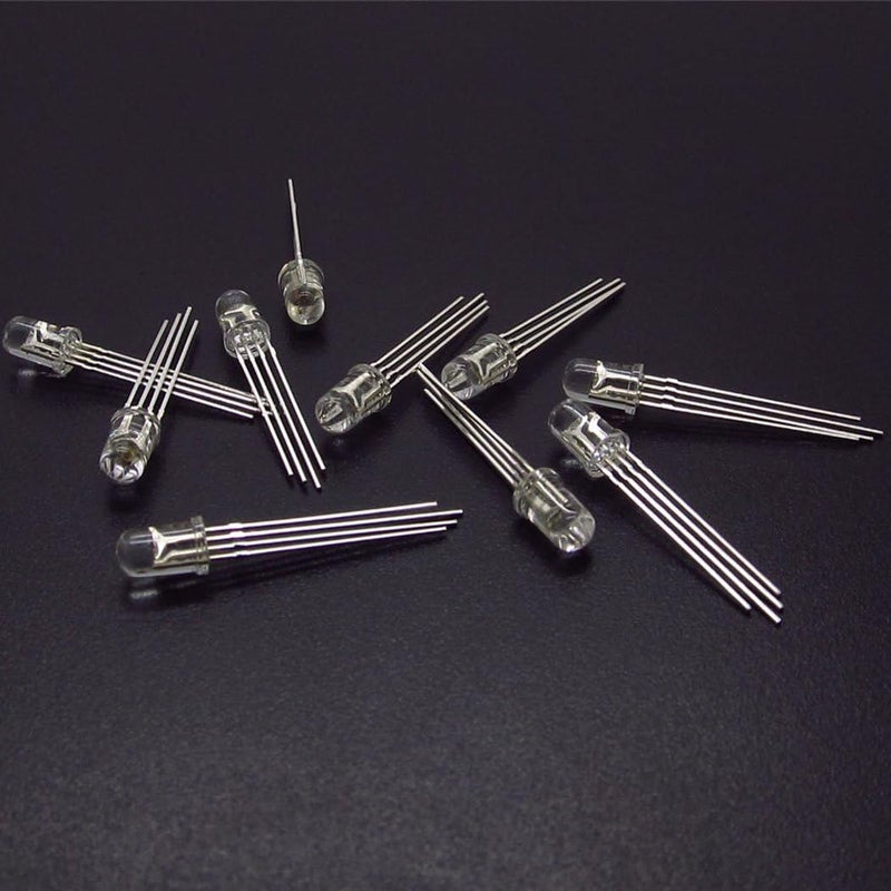 NewZoll 50 pcs 5mm 4 pin RGB Multicolor LED Common Cathode LED for Arduino DIY  - Image 2