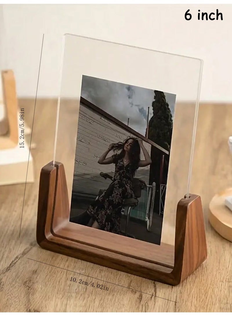 يا إلهي إطار صور خشبي صلب أنيق على شكل حرف U مع ألواح أكريليك شفافة-تصميم ريفي وعصري لشاشات عرض الطاولة-مثالي للمنزل والمكتب وحفلات الزفاف والمناسبات الخاصة-حامل متعدد الأغراض لبطاقات العمل ولافتات المؤتمرات والتقويمات المكتبية - Image 1