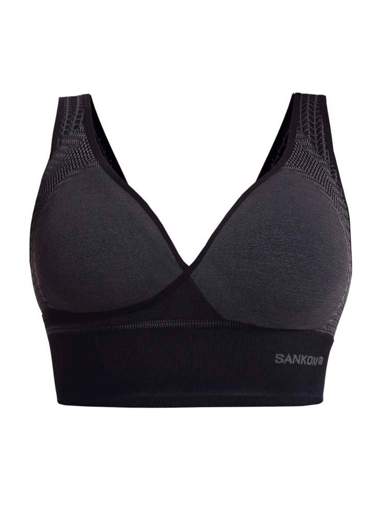 Sankom - Patent Classic Bra For Back Support, Black S/M - Image 1