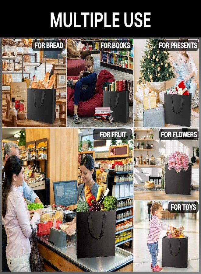 EUSOAR Gift Wrap Bags Bulk, 30pcs Black Heavy Duty Reusable Craft Handle Kraft Bags with 3 sizes, Recyclable Shopping Bags for Boutique, Grocery, Retail, Business, Party Favor, Birthdays - Image 5