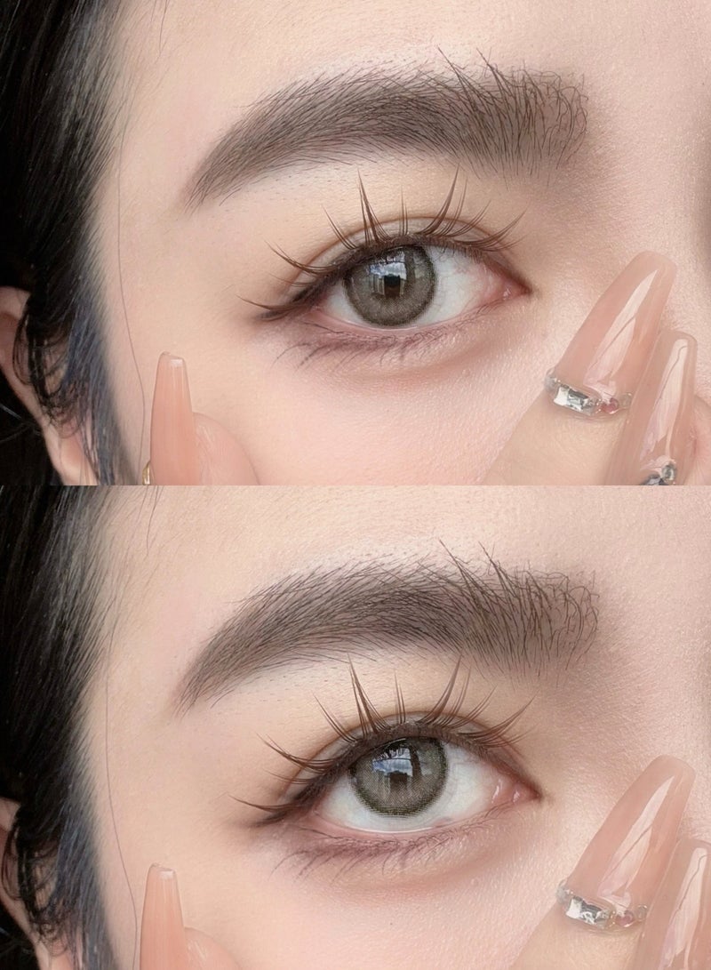 UYAAI Nude Brown Yearly Colored Contact Lenses, Unisex Cosmetic Contact Lenses, Natural Fashion Lenses, With Case - Image 4