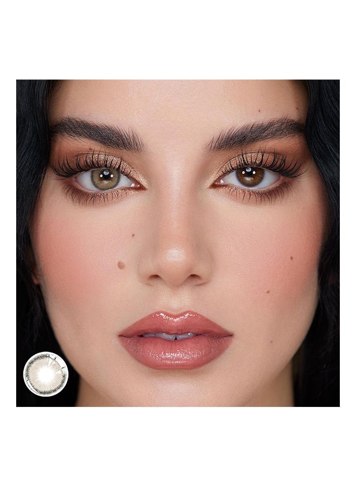 Nude Brown Yearly Colored Contact Lenses, Unisex Cosmetic Contact Lenses, Natural Fashion Lenses, With Case - view 5