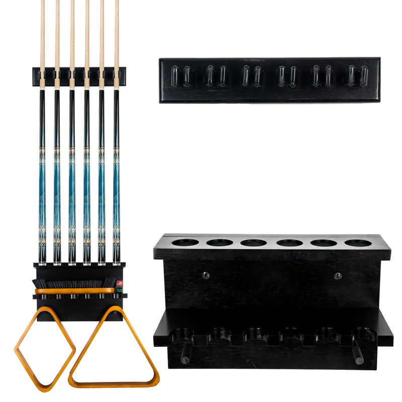 Billmart Wall Mount Pool Stick Holder - Billiards Pool Cue Rack for 6 Cues Sticks Storage Pool Table Accessories, Black - Image 5