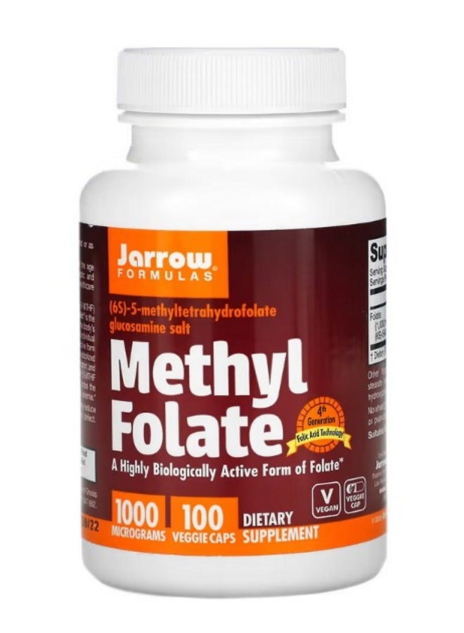 jarrow formulas Methyl Folate 1000 mcg 100 Veggie Caps - Image 1