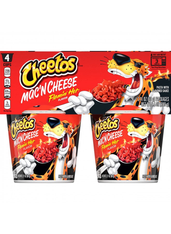 Cheetos Flaming Hot, Mac N Cheese, 2.11 Oz, 4 Ct - Image 1