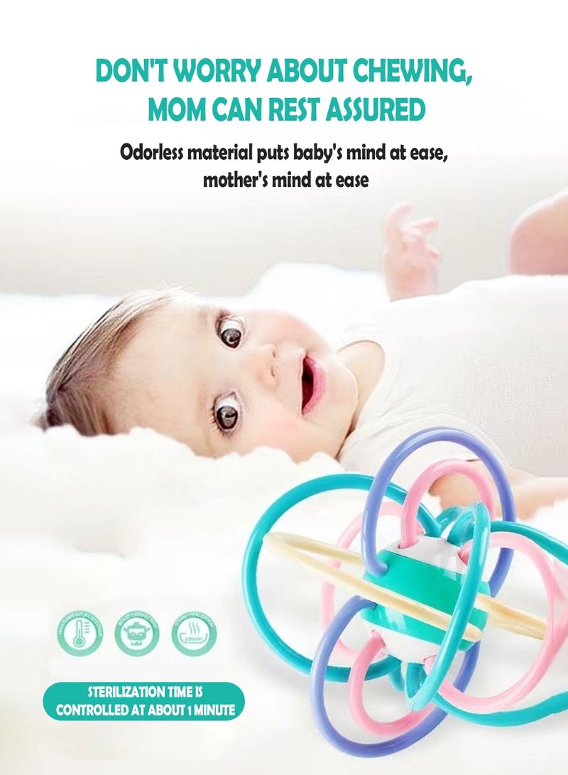 BEIRUI 11 قطعة ألعاب تسنين للأطفال، ألعاب رنين للأطفال، مجموعة ألعاب حسية كرات دوارة قابلة للإمساك، سيليكون بدرجة غذائية للأطفال من 0-24 شهر، هدايا ألعاب للأطفال الأولاد والبنات، مجموعة ألعاب للتعلم المبكر. - Image 4