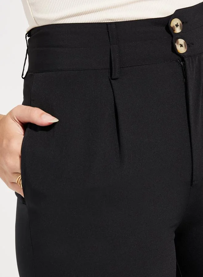 ستايلي Super High Rise Wide Leg Pants with Belt Loops