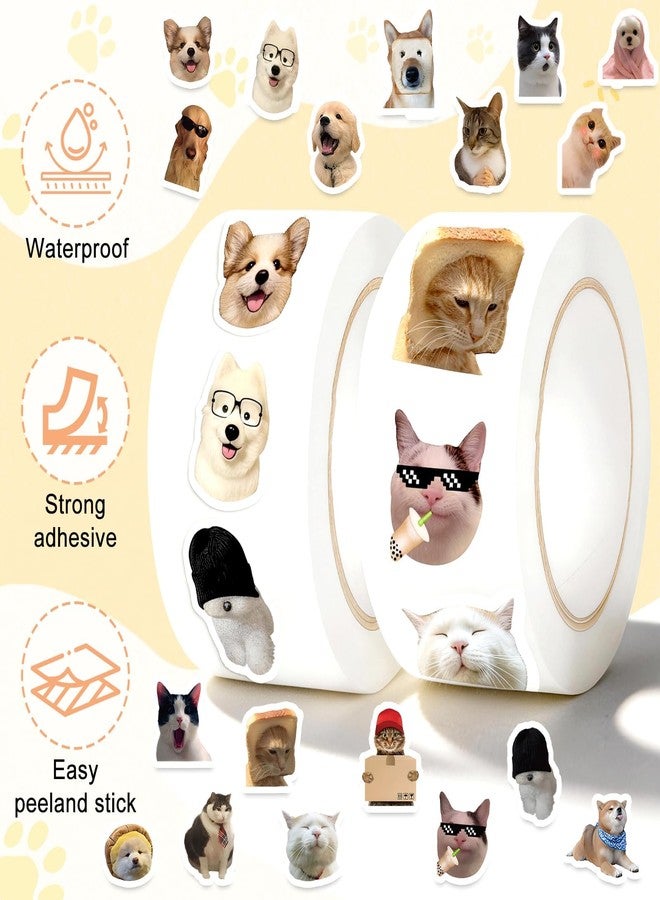 RupeeRise Cat Stickers, Katseye Stickers for Journal, Bonbon Drop Stickers, Two Rolls of Adhesive Decorative Labels with One Thousand Pieces for Crafting and Personal Use, Easy Peel and Stick Application - Image 3
