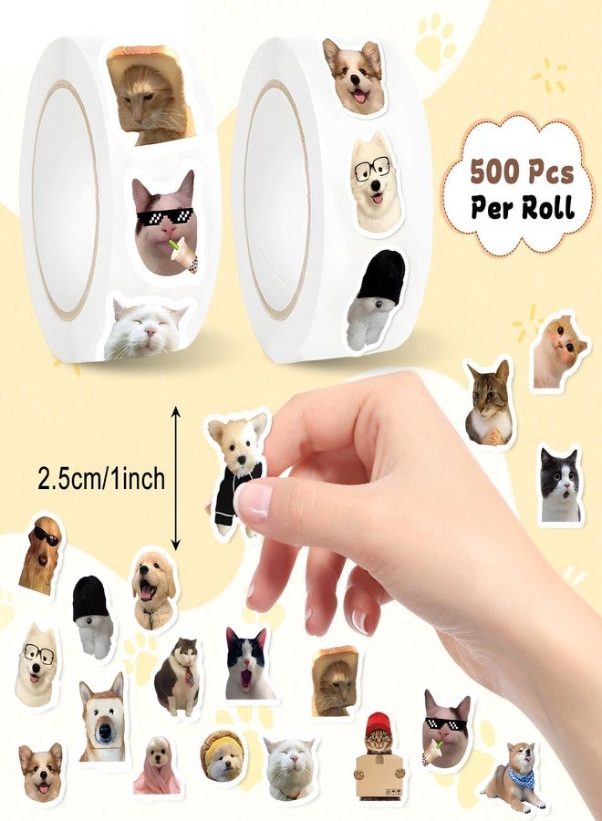 RupeeRise Cat Stickers, Katseye Stickers for Journal, Bonbon Drop Stickers, Two Rolls of Adhesive Decorative Labels with One Thousand Pieces for Crafting and Personal Use, Easy Peel and Stick Application - Image 2