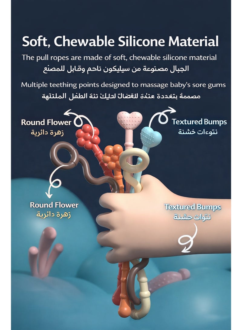لعبة شدّ حسّية للرضّع على شكل بجعة | سيليكون ناعم قابل للمضغ مع جرس خفيف | تدريب الإمساك وتنمية مبكرة من 0–12 شهر - Image 4