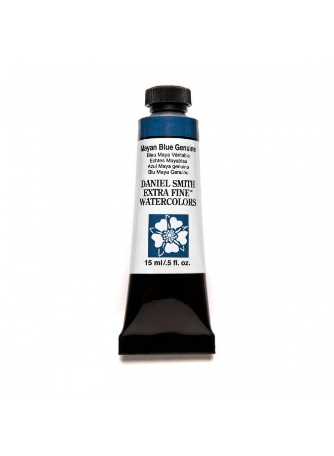 Daniel Smith Extra Fine Watercolor Paint, 15ml Tube, Mayan Blue Genuine, 284600211, 0.5 Fl Oz (Pack of 1) - Image 3