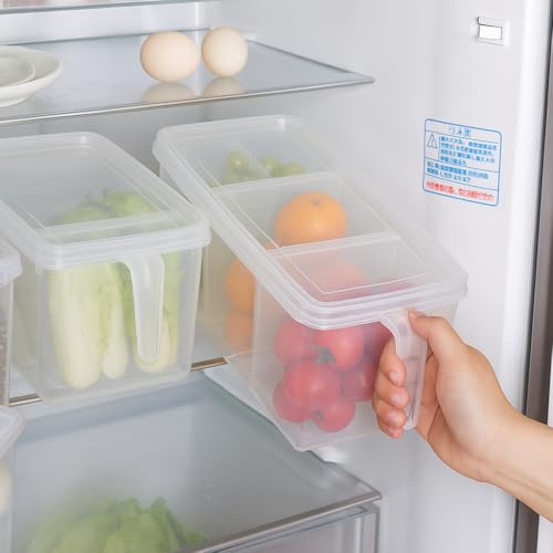 Oblivion Fridge Storage Organizer 3500ml – 3 Compartment Box, Space-Saving Transparent Refrigerator Container for Fruits, Vegetables, Durable Plastic Multipurpose Kitchen Storage (Pack of 1) - Image 2