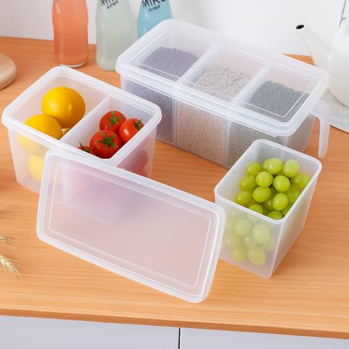 Oblivion Fridge Storage Organizer 3500ml – 3 Compartment Box, Space-Saving Transparent Refrigerator Container for Fruits, Vegetables, Durable Plastic Multipurpose Kitchen Storage (Pack of 1) - Image 5