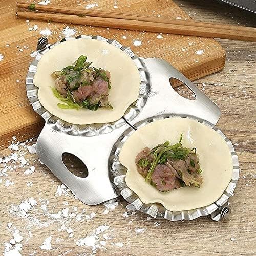 Elite Sales Stainless Steel Double Slot 2 in 1 Dumpling Maker Momos Maker Cooking Dough Press Mould Wrapper Dough Cutter for Kitchen Making Tools 1 pcs