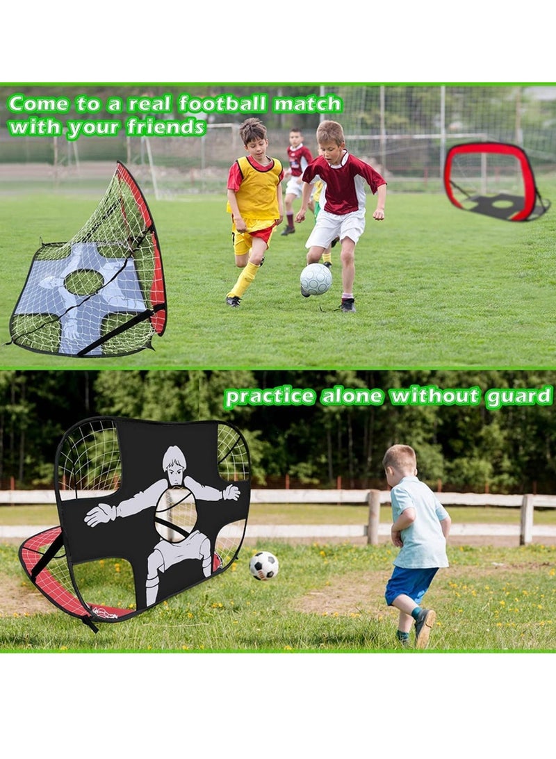 SUPER WINNER Dual Function Football Goal Post and Target Practice Trainer - Portable Football Training Aid Foldable Soccer Net Ideal For Developing Soccer Skills, Training, and Practice Sessions - Pack of 2  - Image 2