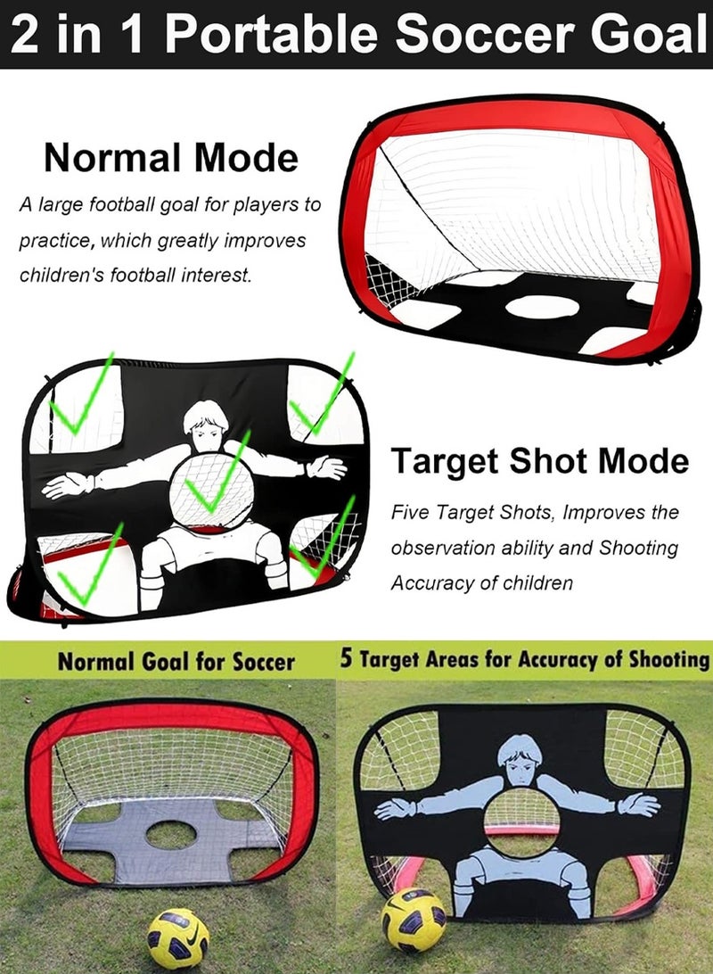 SUPER WINNER Dual Function Football Goal Post and Target Practice Trainer - Portable Football Training Aid Foldable Soccer Net Ideal For Developing Soccer Skills, Training, and Practice Sessions - Pack of 2  - Image 3