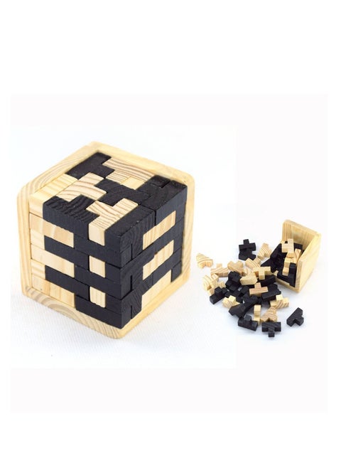 Wooden Puzzle, Wooden Brain Teaser Puzzle 3D T-shaped Blocks Geometric Intellectual Jigsaw Educational Tool for Kids and Adults, Explore Creativity and Problem Solving, Gift Desk Puzzles