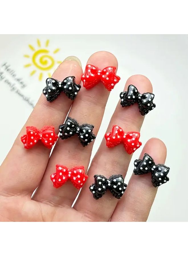 أقواس راتينجية DIY بألوان مختلطة لطيفة ومنقطة بتصميم كرتوني ميني كاواي، للشعر والأظافر وسجل القصاصات والزفاف - Image 1