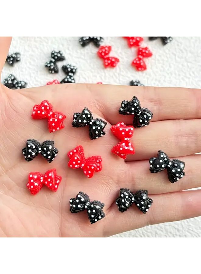 أقواس راتينجية DIY بألوان مختلطة لطيفة ومنقطة بتصميم كرتوني ميني كاواي، للشعر والأظافر وسجل القصاصات والزفاف - Image 2