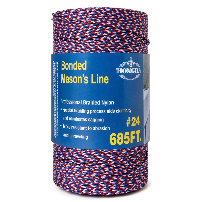 HONGDA Professional Masonry String Lines, 685 Feet #24 Bonded Braided Nylon Mason Line, Durable and Versatile String for Masonry, Construction, Gardening, and DIY Projects - Image 1