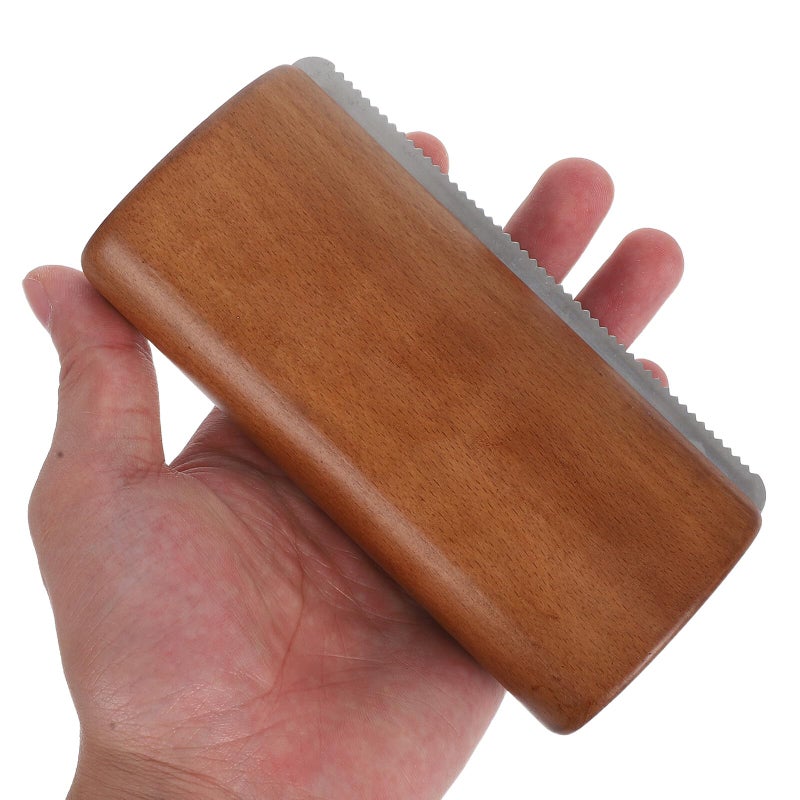 Medium Wooden Deshedding Comb for Horses Serrated Edge Ergonomic Handle Grooming Tool - Image 5