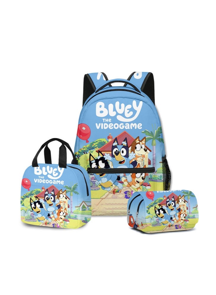 Bluey backpack pencil case satchel three-piece suit men and women leisure sports travel backpack student school backpack - Image 1