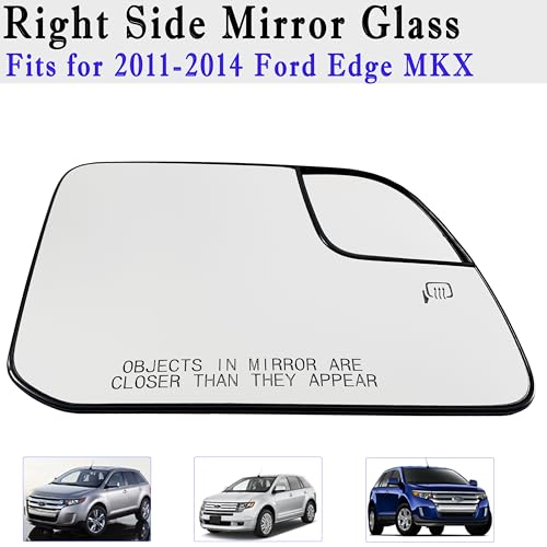 Danbojit Passenger Side Heated Mirror Glass Compatible with 2011 2012 2013 2014 Ford Edge MKX Right Side Mirror Glass with Rear Holder - Image 3