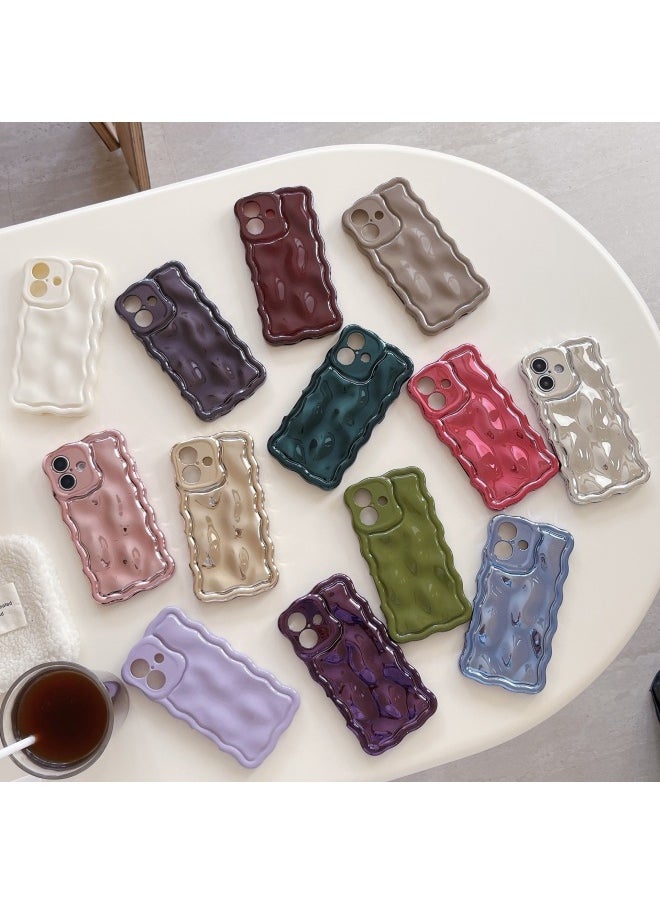 Generic - Ins Niche Water Ripple For IPhone15pro Max Mobile Phone Case Apple 16 14/13 Advanced Sense-Color:Xym Wave Meteorite Electroplated Purple-Applicable Models:16pro (without Packaging) - Image 1